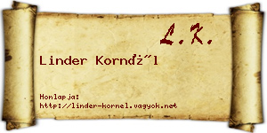 Linder Kornél névjegykártya